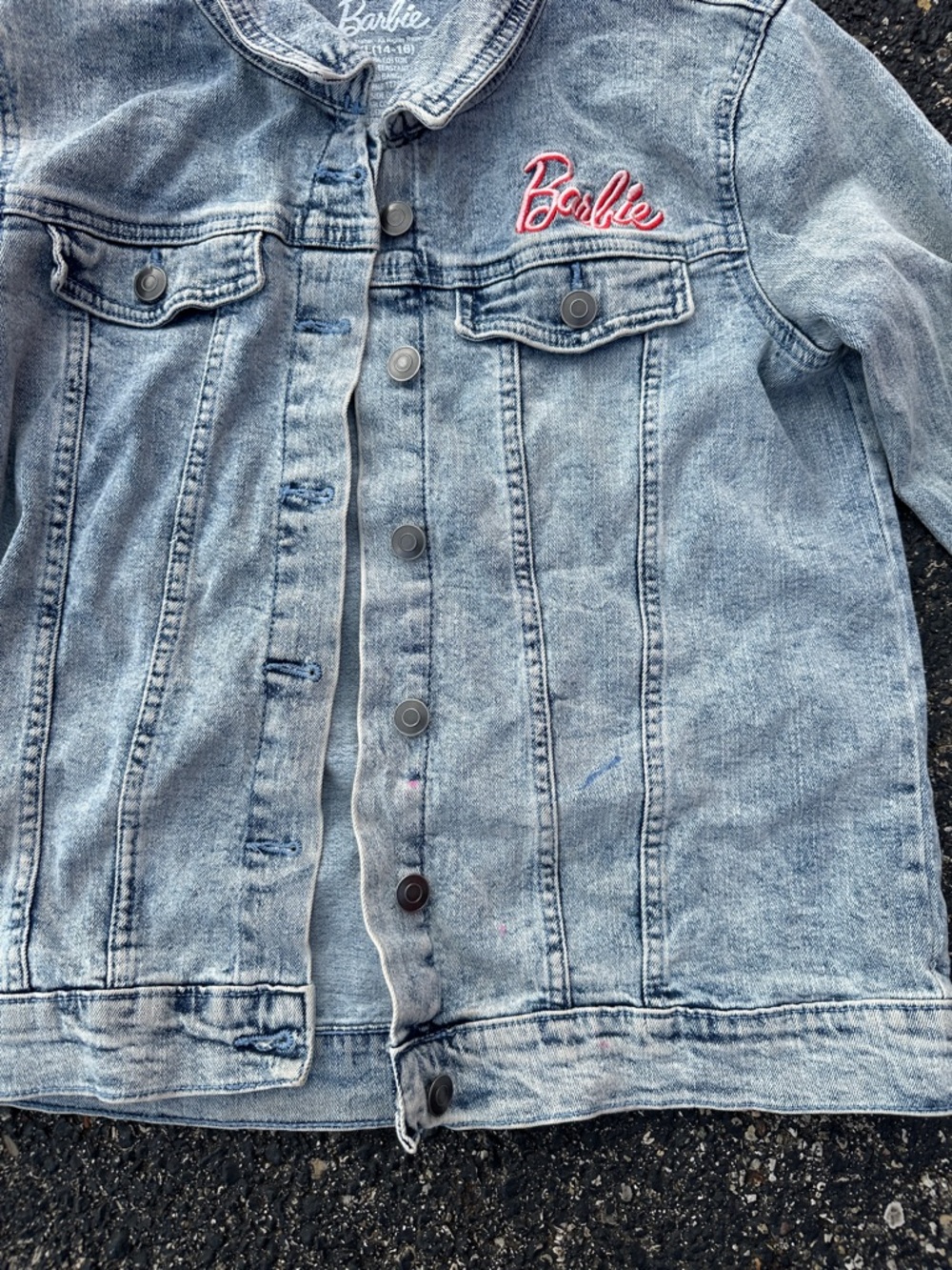 Barbie Light Blue Denim Jacket with Pink Logo - Picture 3 of 9
